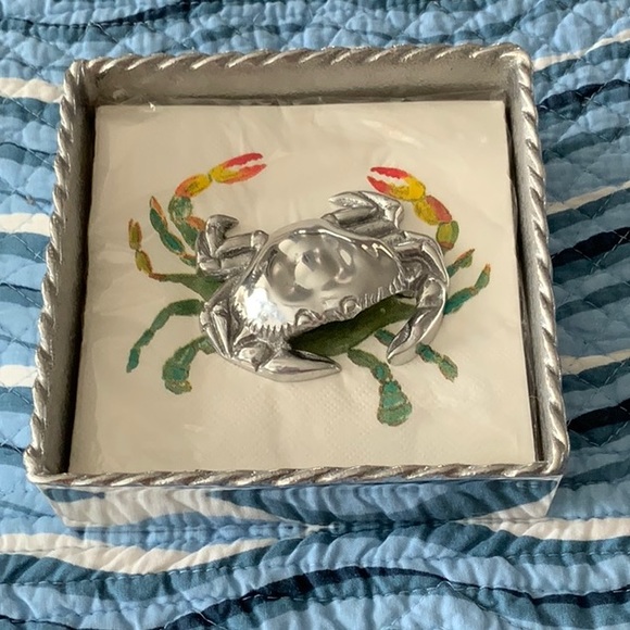 Mariposa Other - Mariposa Cocktail Napkin Holder with Crab Napkin Weight
